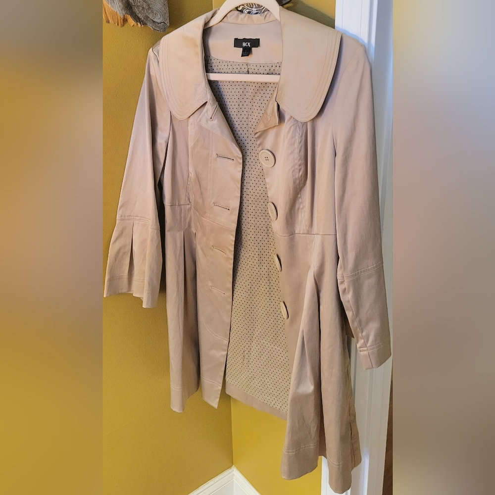 BCX brand. Stylish trench jacket. Like new. Size L